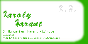 karoly harant business card